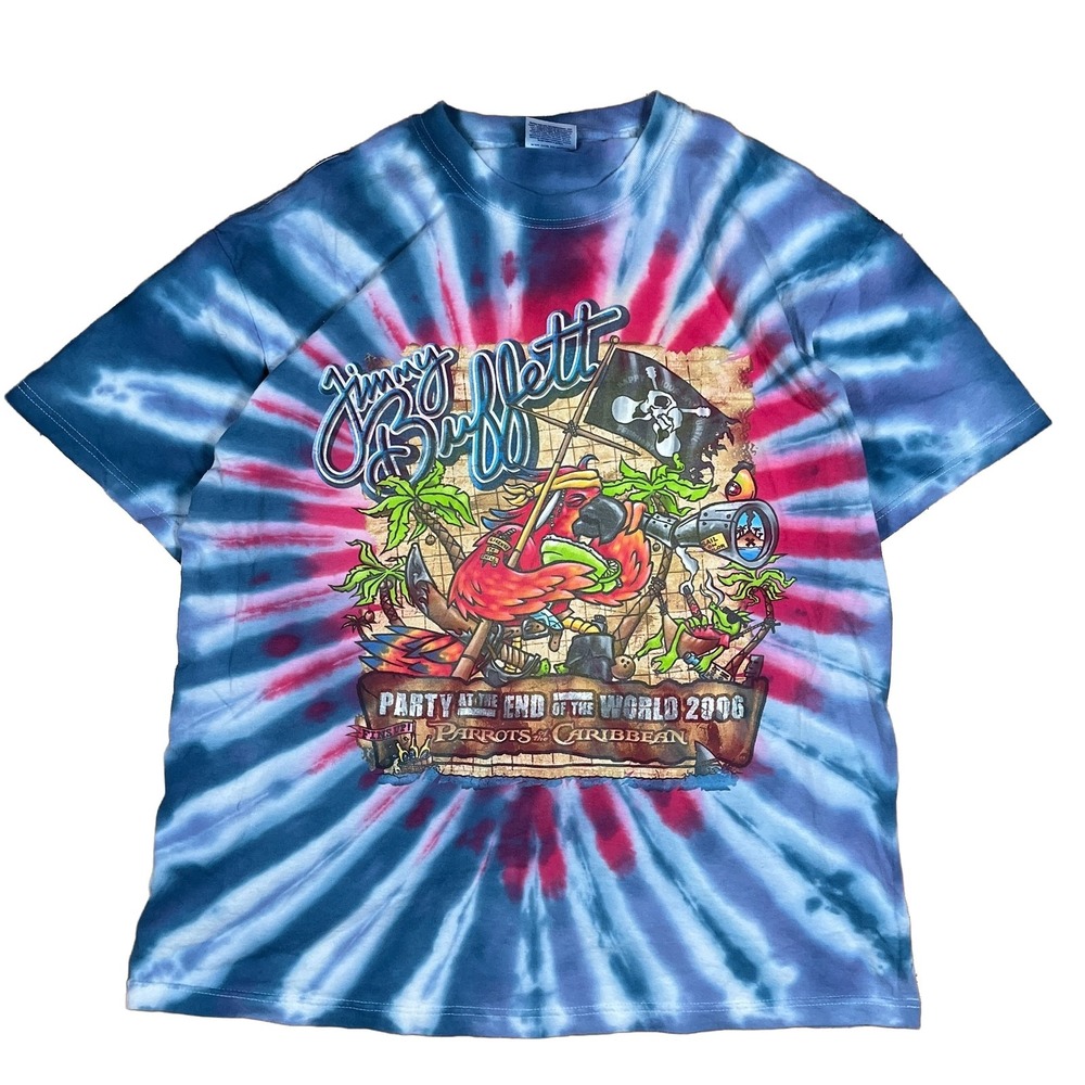 Jimmy Buffett 2006 Party at End of World Pirates Caribbean T-Shirt L Vintage